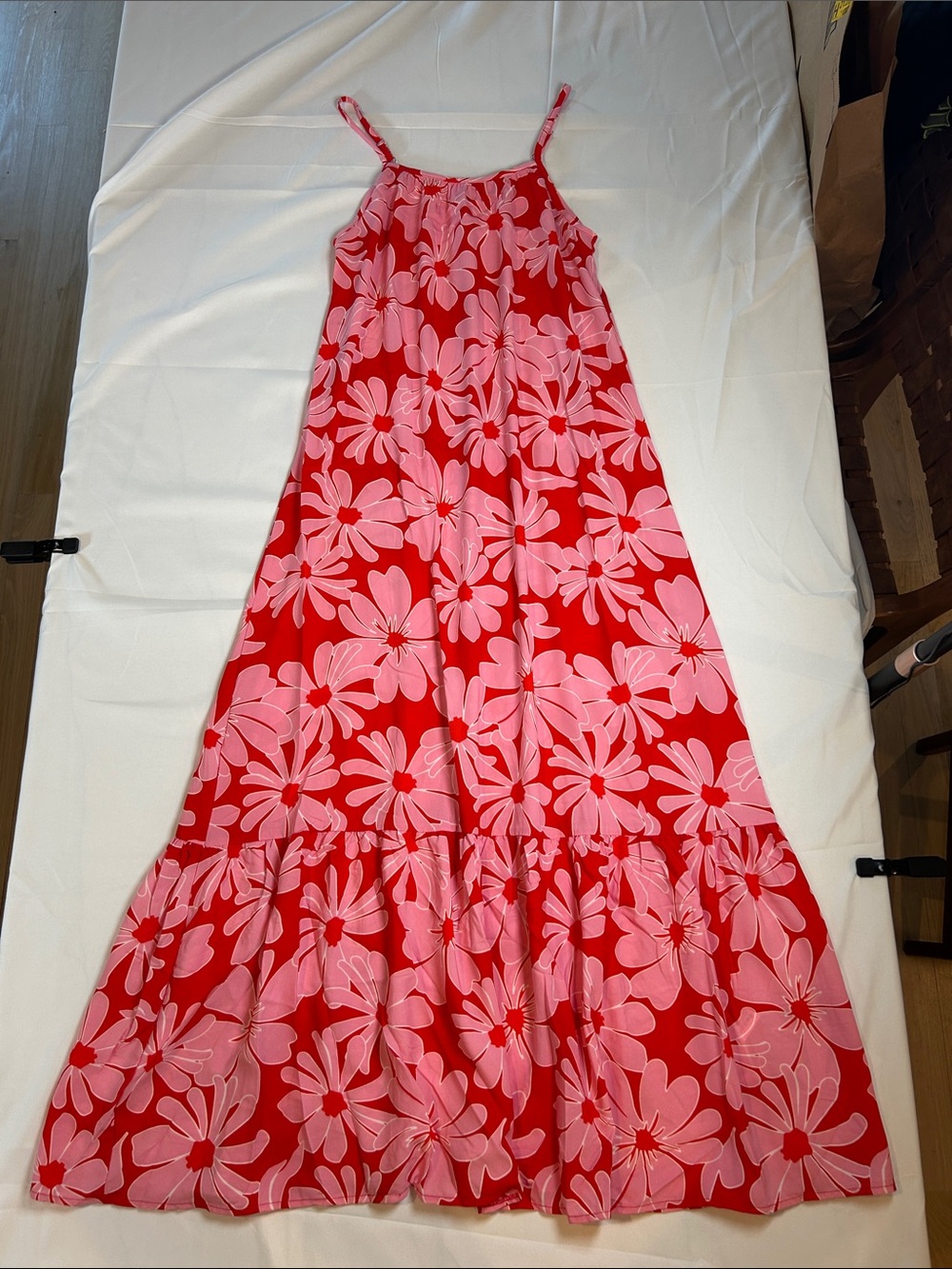 Pink & Red Floral Maxi Sundress